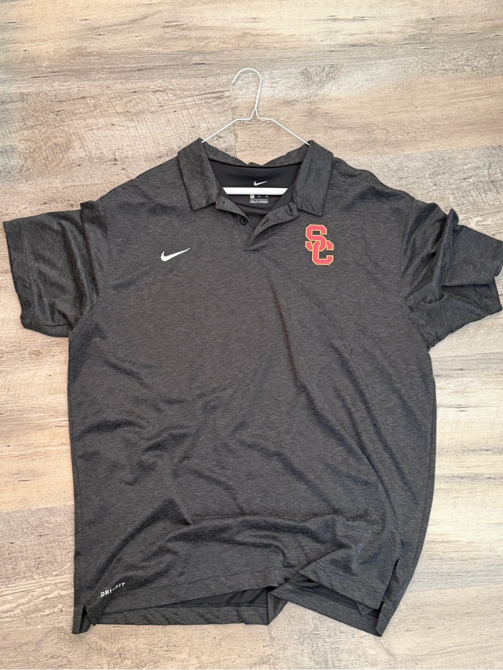 Nike Men’s Dark Gray Polo with Red USC Logo